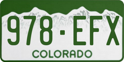 CO license plate 978EFX