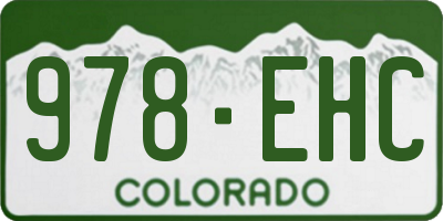 CO license plate 978EHC