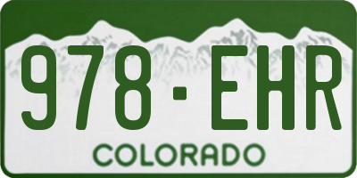 CO license plate 978EHR