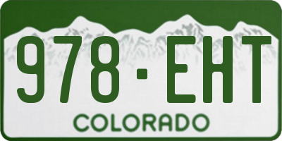 CO license plate 978EHT