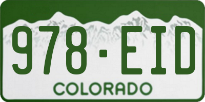 CO license plate 978EID