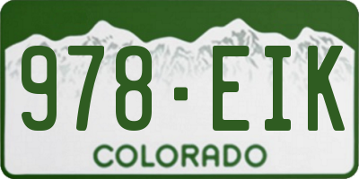 CO license plate 978EIK
