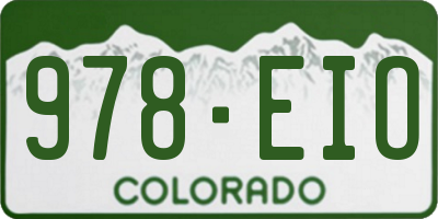 CO license plate 978EIO