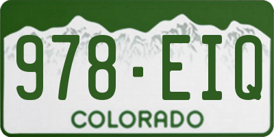 CO license plate 978EIQ