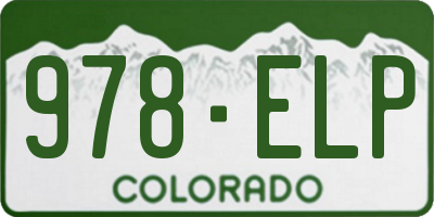 CO license plate 978ELP
