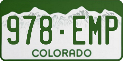 CO license plate 978EMP