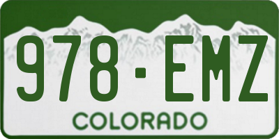 CO license plate 978EMZ