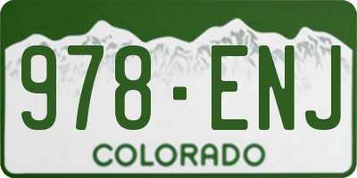 CO license plate 978ENJ