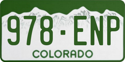CO license plate 978ENP