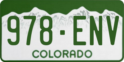 CO license plate 978ENV