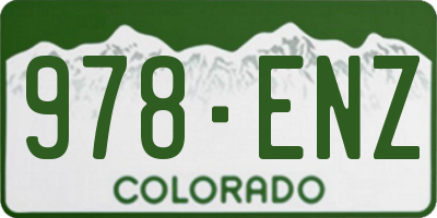 CO license plate 978ENZ