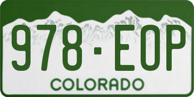 CO license plate 978EOP