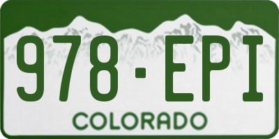 CO license plate 978EPI
