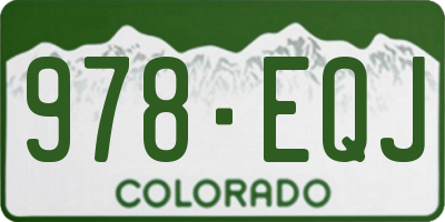 CO license plate 978EQJ