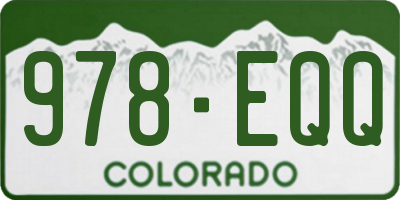 CO license plate 978EQQ