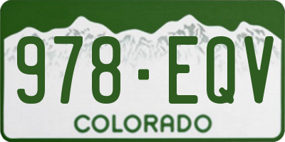 CO license plate 978EQV