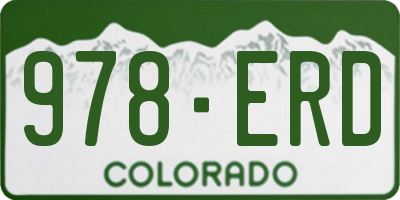 CO license plate 978ERD