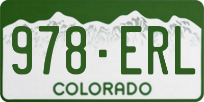 CO license plate 978ERL