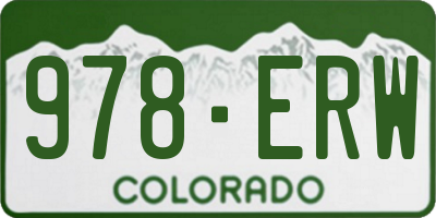 CO license plate 978ERW