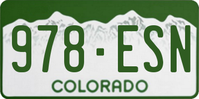 CO license plate 978ESN