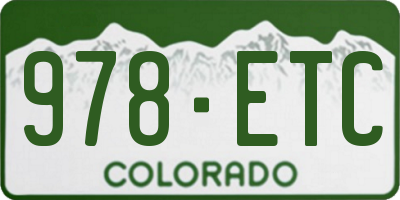 CO license plate 978ETC