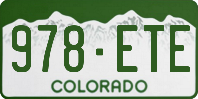 CO license plate 978ETE