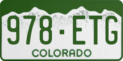 CO license plate 978ETG