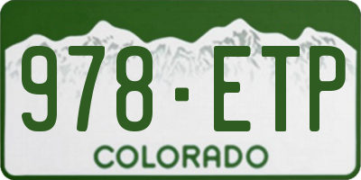 CO license plate 978ETP