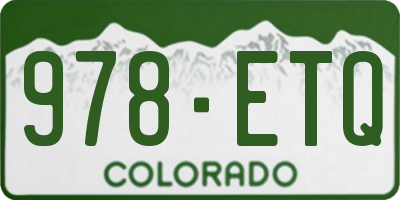 CO license plate 978ETQ