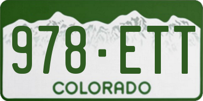 CO license plate 978ETT