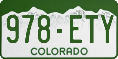 CO license plate 978ETY