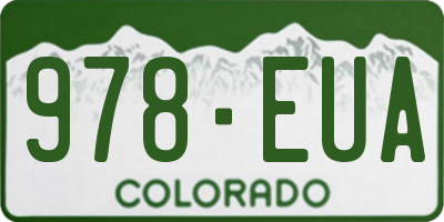 CO license plate 978EUA