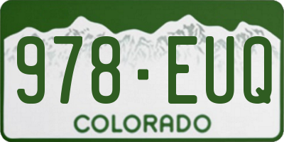CO license plate 978EUQ
