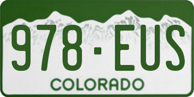 CO license plate 978EUS