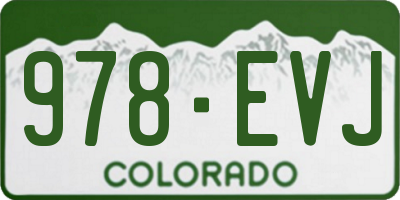 CO license plate 978EVJ