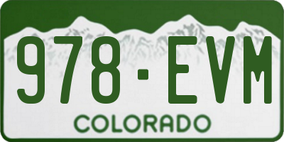 CO license plate 978EVM