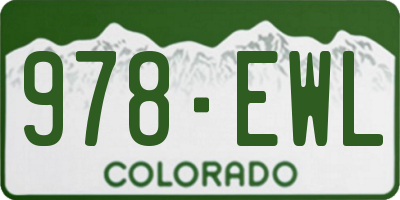 CO license plate 978EWL