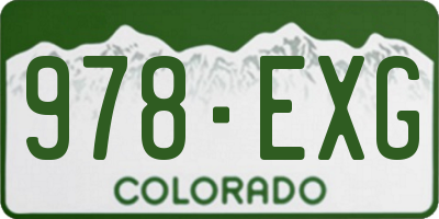 CO license plate 978EXG