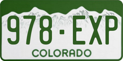 CO license plate 978EXP