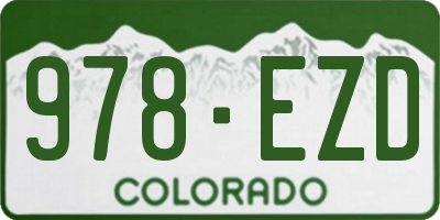 CO license plate 978EZD