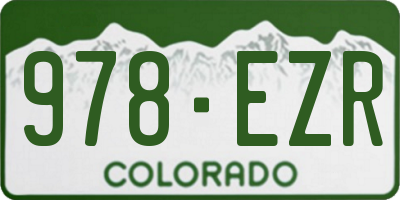 CO license plate 978EZR