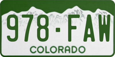 CO license plate 978FAW