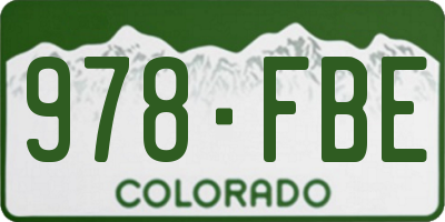 CO license plate 978FBE