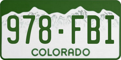 CO license plate 978FBI