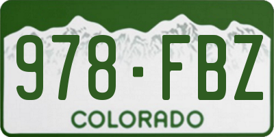 CO license plate 978FBZ