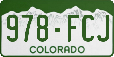 CO license plate 978FCJ