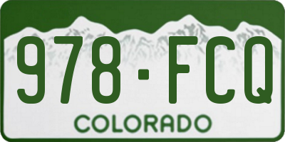 CO license plate 978FCQ