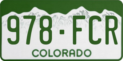 CO license plate 978FCR