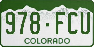 CO license plate 978FCU