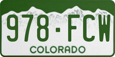 CO license plate 978FCW
